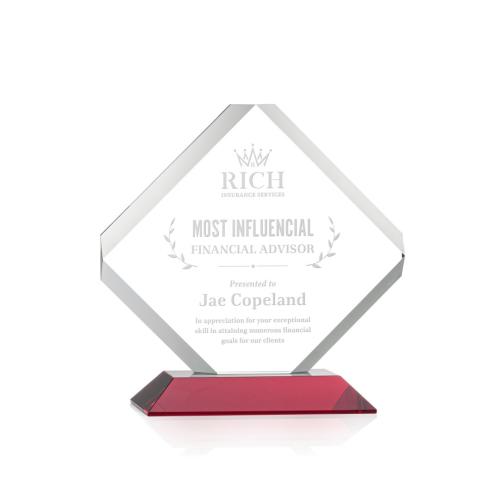 Corporate Awards - Crystal Awards - Toulon Red Diamond Crystal Award