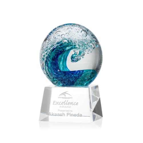 Corporate Awards - Glass Awards - Art Glass Awards - Surfside Spheres on Robson Clear Glass Award