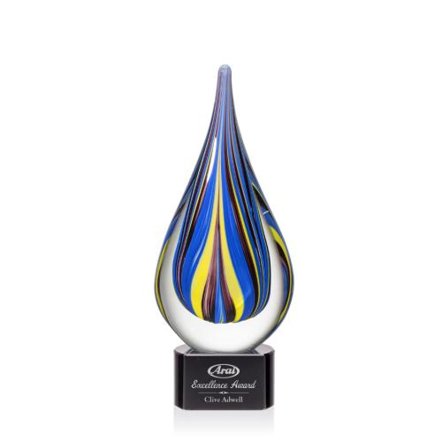 Corporate Awards - Glass Awards - Art Glass Awards - Calabria Black Glass Award