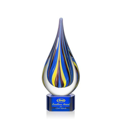 Corporate Awards - Glass Awards - Art Glass Awards - Calabria Blue Glass Award