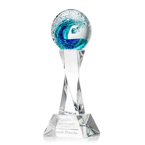 Corporate Awards - Glass Awards - Art Glass Awards - Surfside Clear on Langport Obelisk Glass Award