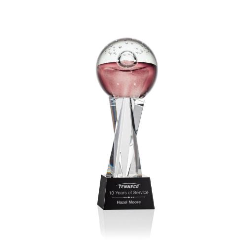Corporate Awards - Glass Awards - Art Glass Awards - Jupiter Spheres on Grafton Base Glass Award