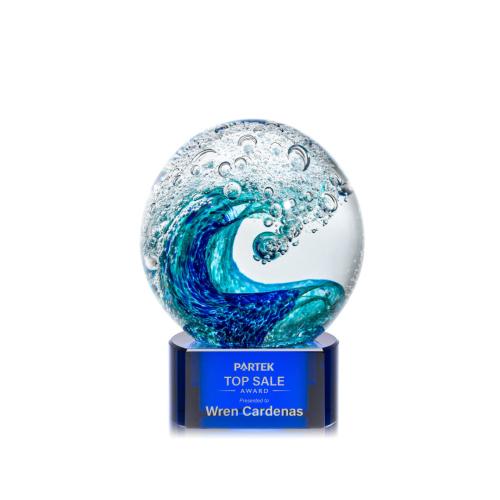 Corporate Awards - Modern Awards - Surfside Blue on Paragon Spheres Glass Award