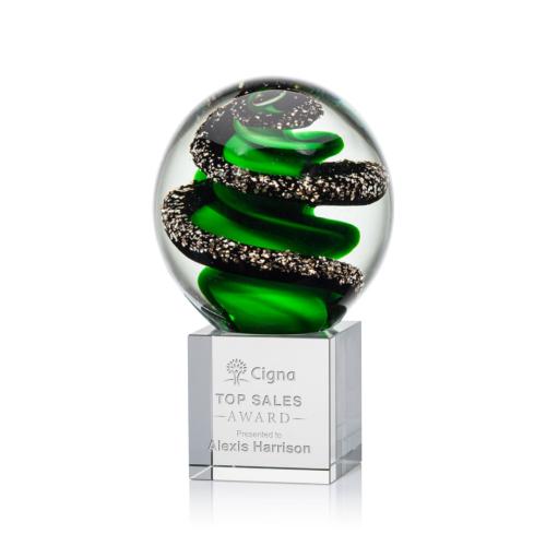 Corporate Awards - Glass Awards - Art Glass Awards - Zodiac Spheres on Granby Base Glass Award