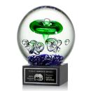 Aquarius Spheres on Square Marble Base Glass Award