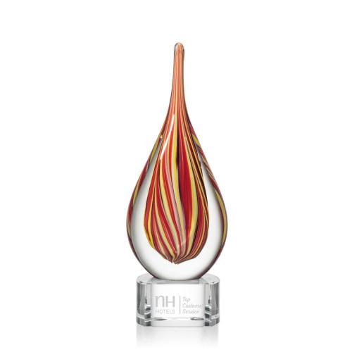 Corporate Awards - Glass Awards - Art Glass Awards - Barletta Glass on Clear Base Award