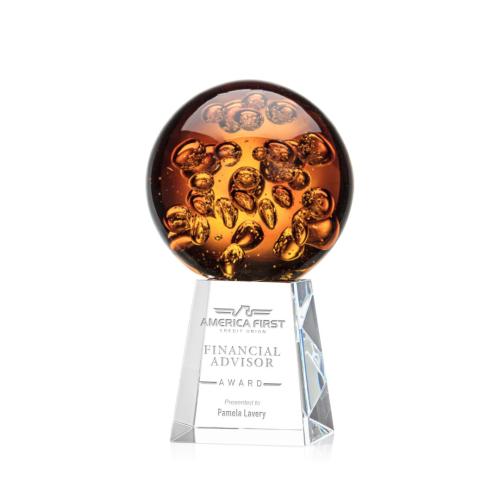 Corporate Awards - Glass Awards - Art Glass Awards - Avery Spheres on Celestina Base Glass Award