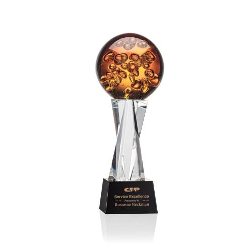 Corporate Awards - Glass Awards - Art Glass Awards - Avery Spheres on Grafton Base Glass Award