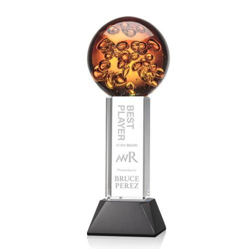 Corporate Awards - Glass Awards - Art Glass Awards - Avery Spheres on Stowe Base Glass Award