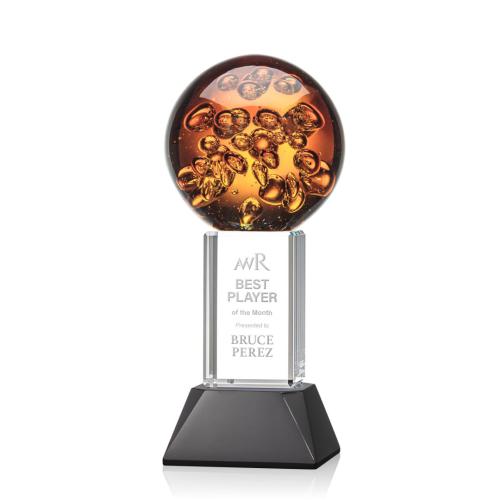 Corporate Awards - Glass Awards - Art Glass Awards - Avery Spheres on Stowe Base Glass Award