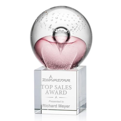 Corporate Awards - Glass Awards - Art Glass Awards - Jupiter Spheres on Granby Base Glass Award