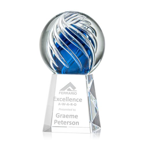 Corporate Awards - Glass Awards - Art Glass Awards - Genista Spheres on Celestina Base Glass Award