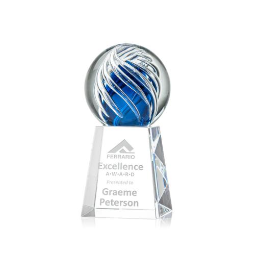 Corporate Awards - Glass Awards - Art Glass Awards - Genista Spheres on Celestina Base Glass Award