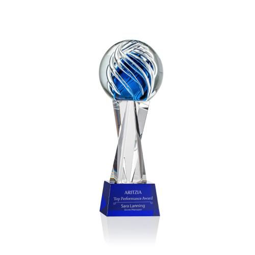 Corporate Awards - Glass Awards - Art Glass Awards - Genista Spheres on Grafton Base Glass Award