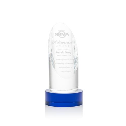 Corporate Awards - Lauder Blue on Base Obelisk Crystal Award
