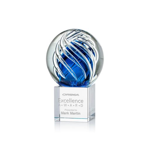 Corporate Awards - Glass Awards - Art Glass Awards - Genista Spheres on Granby Base Glass Award