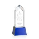 Clarington Blue on Base Obelisk Crystal Award