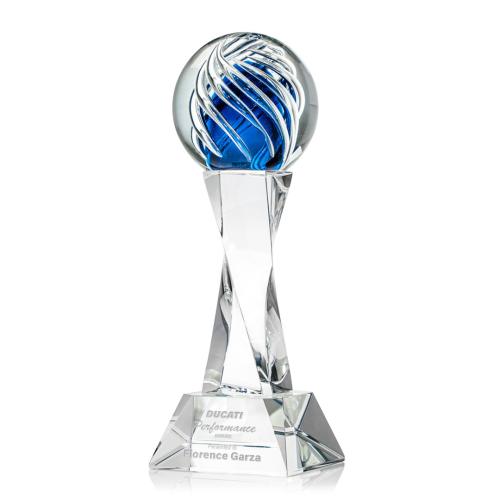 Corporate Awards - Glass Awards - Art Glass Awards - Genista Clear on Langport Base Obelisk Glass Award