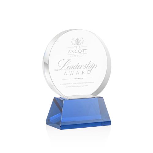 Corporate Awards - Glenwood Blue on Base Circle Crystal Award