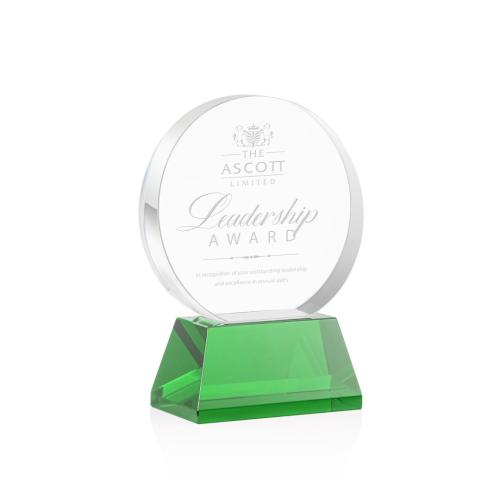 Corporate Awards - Glenwood Green on Base Circle Crystal Award