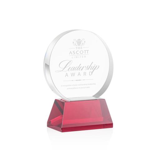 Corporate Awards - Glenwood Red on Base Circle Crystal Award
