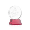 Glenwood Red on Base Circle Crystal Award