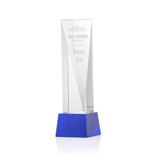 Corporate Awards - Easton Blue on Base Obelisk Crystal Award