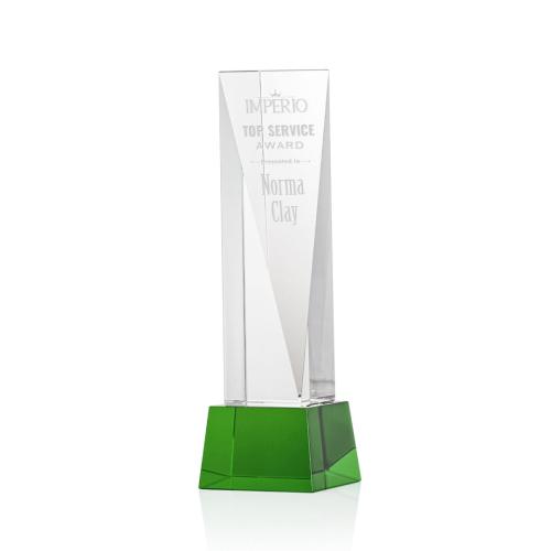 Corporate Awards - Easton Green on Base Obelisk Crystal Award
