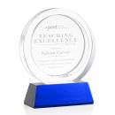 Templeton Blue on Base Circle Crystal Award