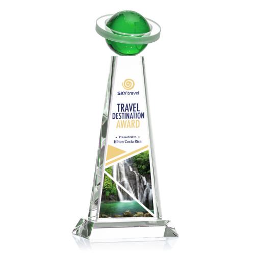 Corporate Awards - Virago Globe Full Color Spheres Crystal Award