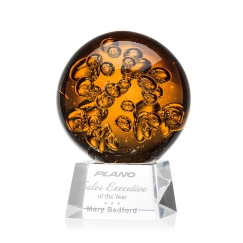 Corporate Awards - Glass Awards - Art Glass Awards - Avery Clear on Robson Base Spheres Glass Award