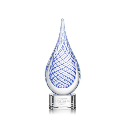Corporate Awards - Glass Awards - Art Glass Awards - Kentwood Clear on Paragon Base Glass Award