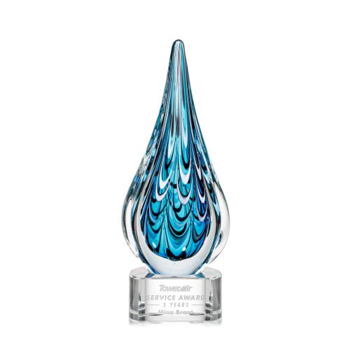 Corporate Awards - Glass Awards - Art Glass Awards - Worchester Clear on Paragon Base Glass Award
