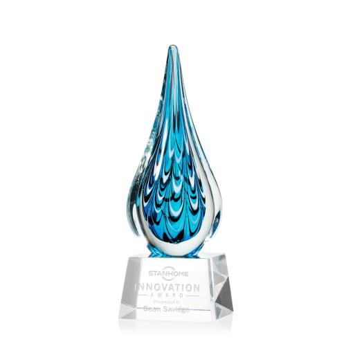 Corporate Awards - Glass Awards - Art Glass Awards - Worchester Clear on Robson Base Glass Award
