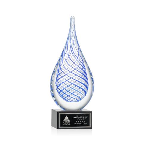 Corporate Awards - Glass Awards - Art Glass Awards - Kentwood Black on Hancock Base Glass Award