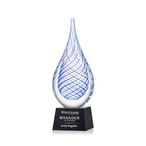 Corporate Awards - Glass Awards - Art Glass Awards - Kentwood Black on Robson Base Glass Award