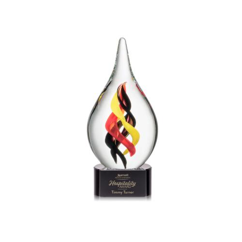 Corporate Awards - Glass Awards - Art Glass Awards - Nottingham on Paragon Base - Black