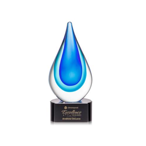 Corporate Awards - Glass Awards - Art Glass Awards - Marseille on Paragon Base - Black