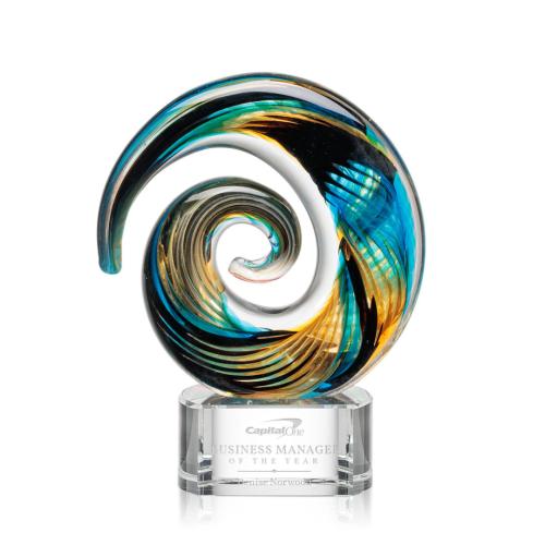 Corporate Awards - Glass Awards - Art Glass Awards - Nazare Clear on Paragon Circle Glass Award