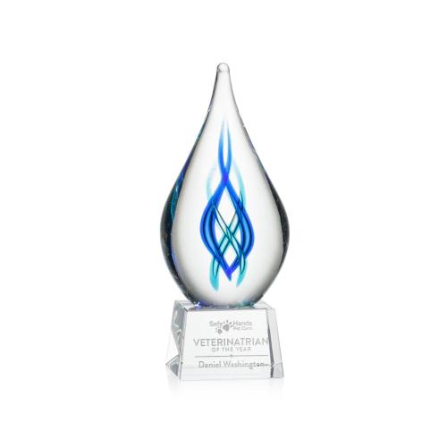 Corporate Awards - Glass Awards - Art Glass Awards - Warrington on Robson Base - Clear