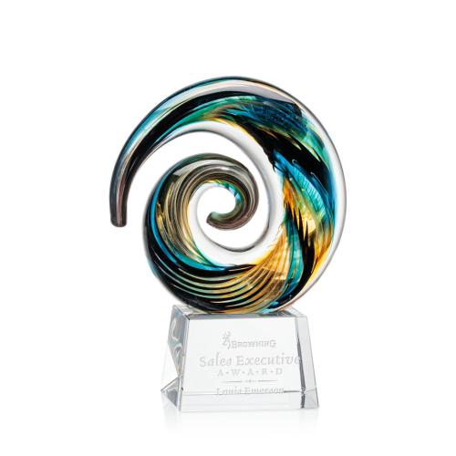 Corporate Awards - Glass Awards - Art Glass Awards - Nazare Clear on Robson Circle Glass Award