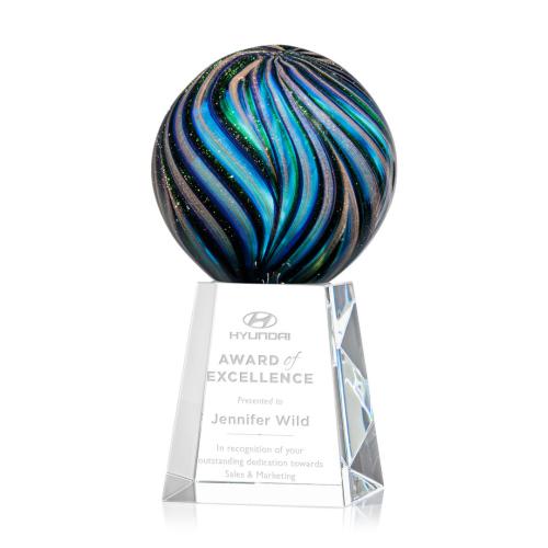 Corporate Awards - Glass Awards - Art Glass Awards - Malton Spheres on Celestina Base Glass Award