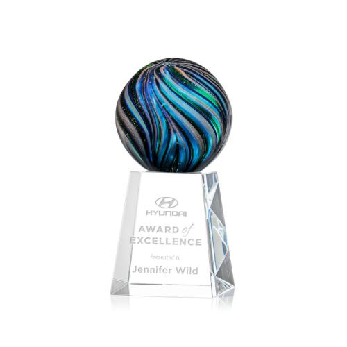 Corporate Awards - Glass Awards - Art Glass Awards - Malton Spheres on Celestina Base Glass Award