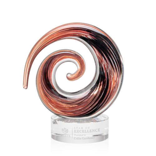 Corporate Awards - Glass Awards - Art Glass Awards - Brighton Clear on Stanrich Circle Glass Award