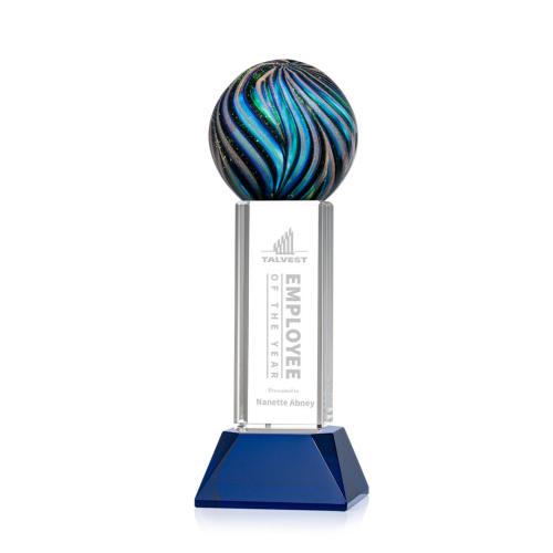 Corporate Awards - Glass Awards - Art Glass Awards - Malton Spheres on Stowe Base Glass Award