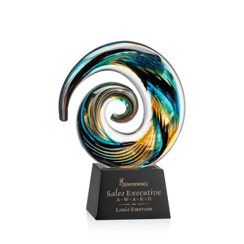 Corporate Awards - Glass Awards - Art Glass Awards - Nazare Black on Robson Circle Glass Award