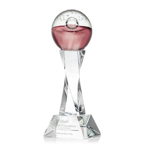 Corporate Awards - Glass Awards - Art Glass Awards - Jupiter Clear on Langport Base Spheres Glass Award