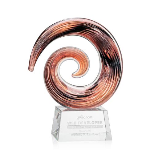 Corporate Awards - Glass Awards - Art Glass Awards - Brighton Clear on Robson Circle Glass Award