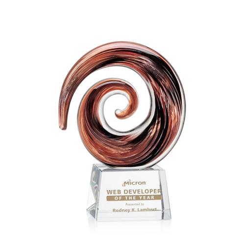 Corporate Awards - Glass Awards - Art Glass Awards - Brighton Clear on Robson Circle Glass Award