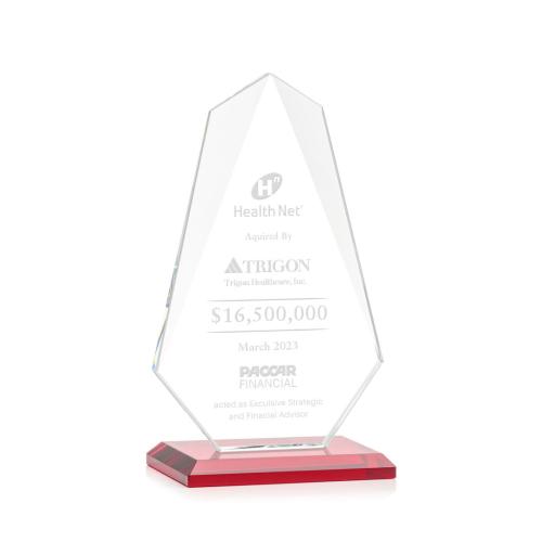 Corporate Awards - Crystal Awards - Colored Crystal - Red Crystal Awards - Jemma Red Abstract / Misc Crystal Award